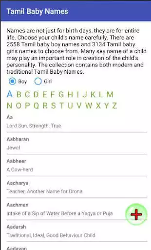 Play Tamil Baby Names  Meanings as an online game Tamil Baby Names  Meanings with UptoPlay