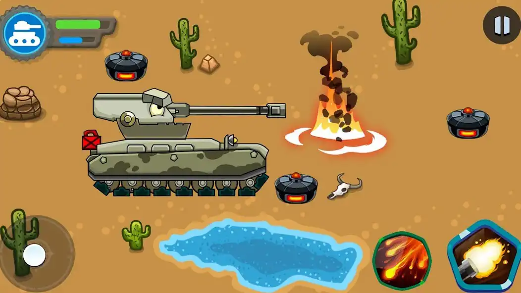 Play Tank battle: Tanks War 2D as an online game Tank battle: Tanks War 2D with UptoPlay