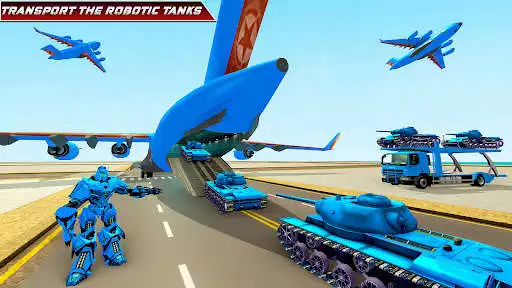 Play Tank Robot Plane Transport 3D as an online game Tank Robot Plane Transport 3D with UptoPlay