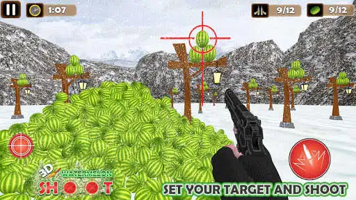Play Target Watermelon Shoot 3D: Fruit Cut Games 2020 as an online game Target Watermelon Shoot 3D: Fruit Cut Games 2020 with UptoPlay