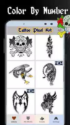 Play Tattoo Coloring : Color By Number-Pixel Art