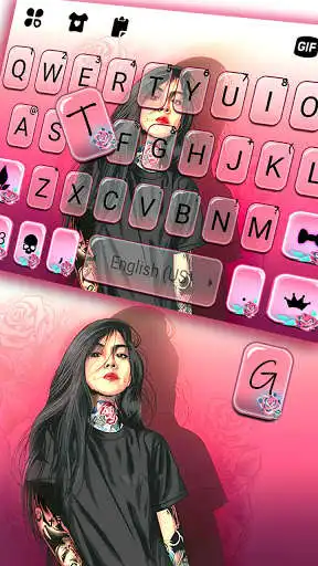 Play Tattoo Girl Keyboard Background as an online game Tattoo Girl Keyboard Background with UptoPlay