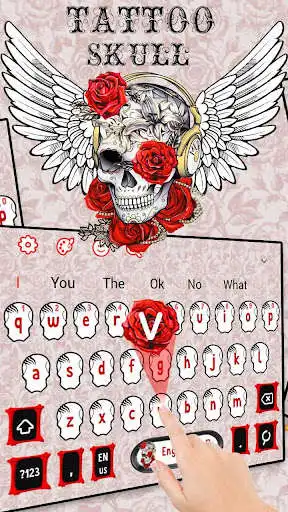Play Tattoo Wing Skull Keyboard Theme as an online game Tattoo Wing Skull Keyboard Theme with UptoPlay