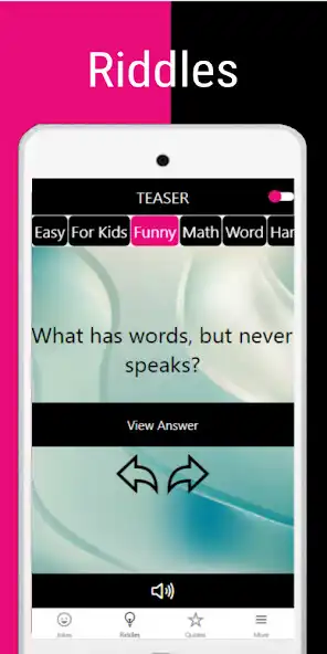 Play TEASER - Jokes. Riddles. Quote as an online game TEASER - Jokes. Riddles. Quote with UptoPlay