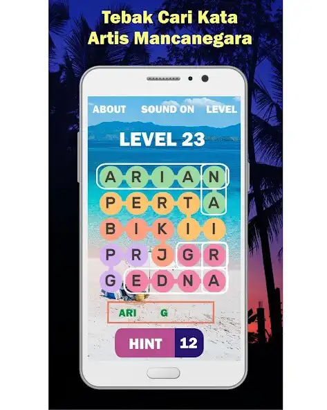 Play Tebak Cari Kata :Word search2020 as an online game Tebak Cari Kata :Word search2020 with UptoPlay