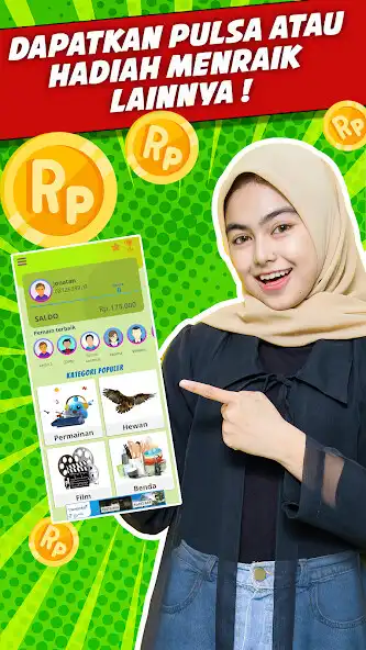 Play Tebak Gambar Berhadiah Pulsa as an online game Tebak Gambar Berhadiah Pulsa with UptoPlay