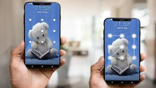 Play Teddy Bear Pattern Lock Screen