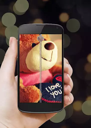 Play Teddy Bear Zipper Lock Screen