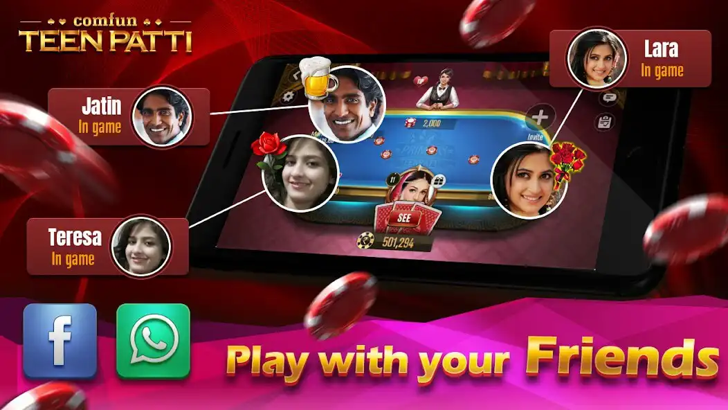 Play Teen Patti Comfun Card Online  and enjoy Teen Patti Comfun Card Online with UptoPlay