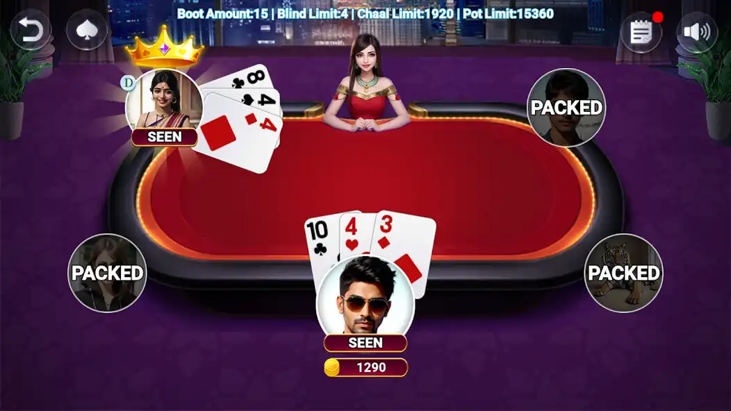 Play Teen Patti Fun:3 Patti Poker as an online game Teen Patti Fun:3 Patti Poker with UptoPlay