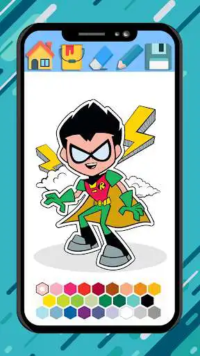Play Teen Titans coloring the cartoon book as an online game Teen Titans coloring the cartoon book with UptoPlay