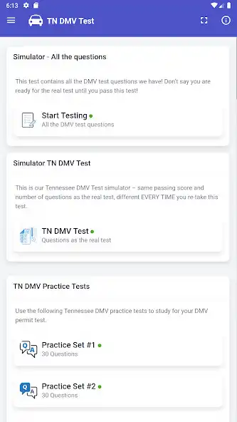 Play Tennessee DMV Test as an online game Tennessee DMV Test with UptoPlay