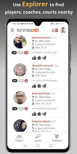 Play TennisCall: Tennis Player app as an online game TennisCall: Tennis Player app with UptoPlay