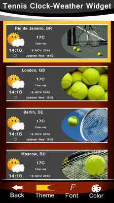 Play Tennis Clock-Weather Widget