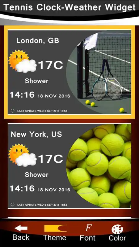 Play Tennis Clock-Weather Widget