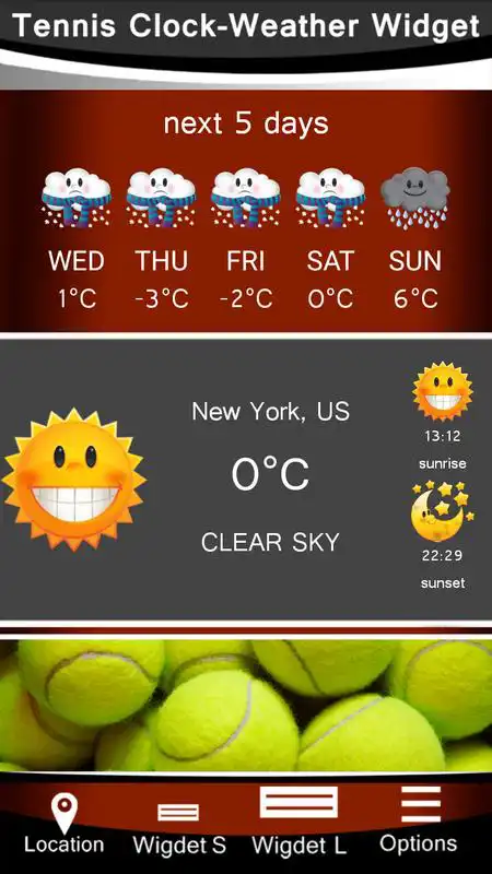 Play Tennis Clock-Weather Widget