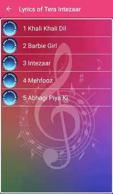 Play Tera Intezaar Songs Lyrics