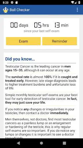 Play Testicular Cancer Self Exam  and enjoy Testicular Cancer Self Exam with UptoPlay
