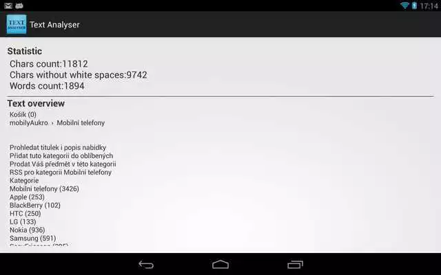 Play Text Analyser (letter counter)