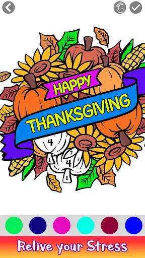 Play Thanks Giving Greeting Cards Color by Number Book as an online game Thanks Giving Greeting Cards Color by Number Book with UptoPlay