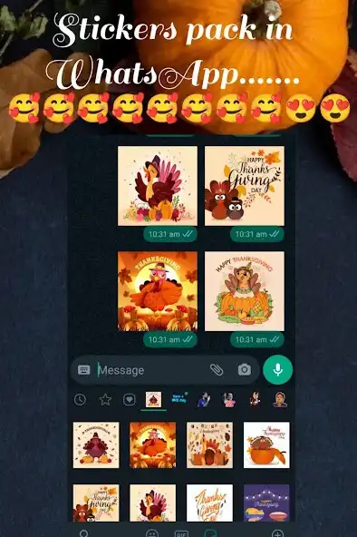 Play Thanksgiving Sticker -Whatsapp as an online game Thanksgiving Sticker -Whatsapp with UptoPlay