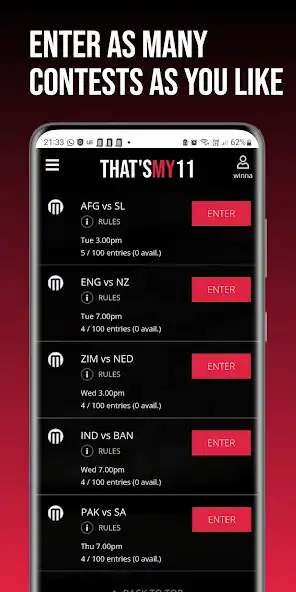 Play Thats My 11 - Fantasy Cricket as an online game Thats My 11 - Fantasy Cricket with UptoPlay