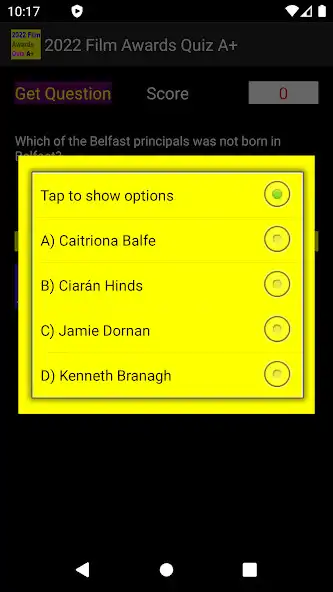 Play The 2022 Film Awards Quiz A+  and enjoy The 2022 Film Awards Quiz A+ with UptoPlay