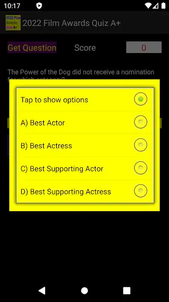 Play The 2022 Film Awards Quiz A+ as an online game The 2022 Film Awards Quiz A+ with UptoPlay