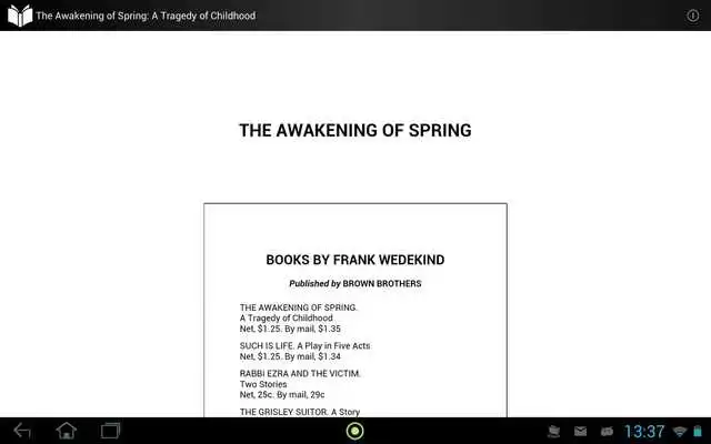 Play The Awakening of Spring Play The Awakening of Spring