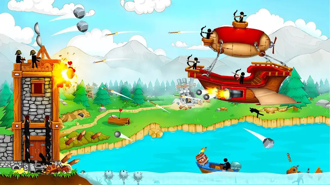 Play The Catapult: Stickman Pirates as an online game The Catapult: Stickman Pirates with UptoPlay
