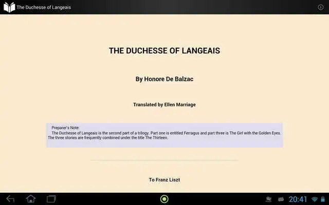 Play The Duchesse of Langeais