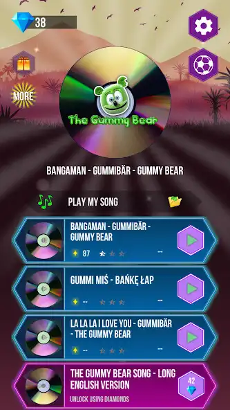Play The Gummy Bear Tiles Hop Game  and enjoy The Gummy Bear Tiles Hop Game with UptoPlay