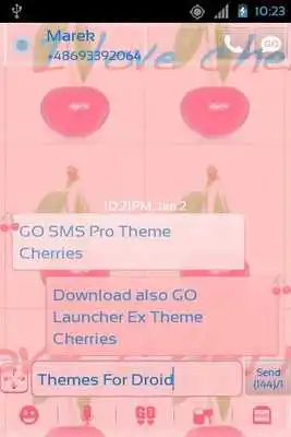 Play Theme Cherries for GO SMS Pro
