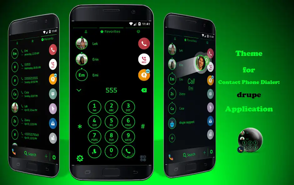 Play Theme Dialer Circle BlackGreen  and enjoy Theme Dialer Circle BlackGreen with UptoPlay