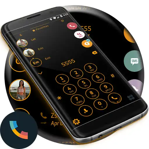 Play Theme Dialer CircleBlackOrange APK