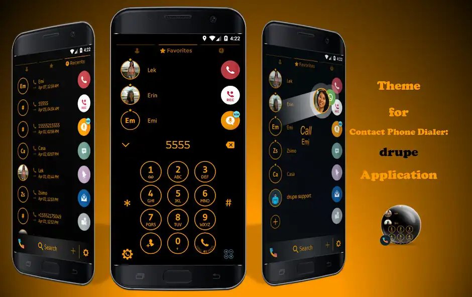 Play Theme Dialer CircleBlackOrange  and enjoy Theme Dialer CircleBlackOrange with UptoPlay