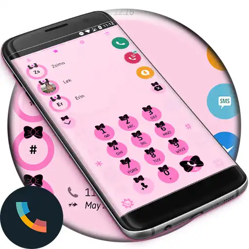 Play Theme Dialer Ribbon Black Pink APK