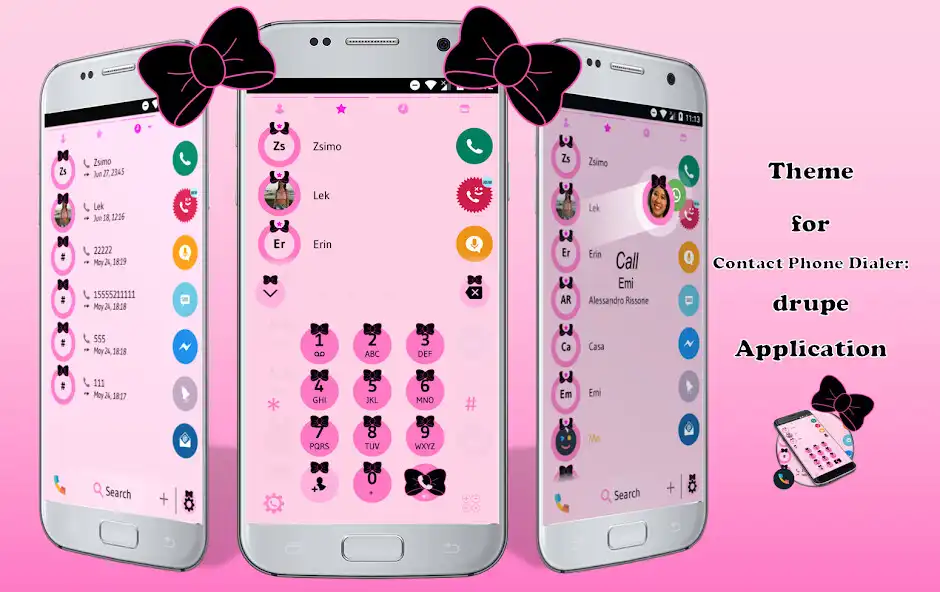 Play Theme Dialer Ribbon Black Pink  and enjoy Theme Dialer Ribbon Black Pink with UptoPlay