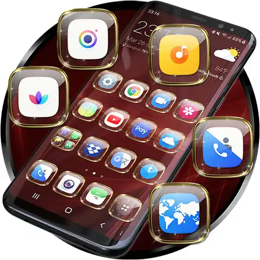 Play Theme Launcher - Glass Gold APK Play Theme Launcher - Glass Gold APK