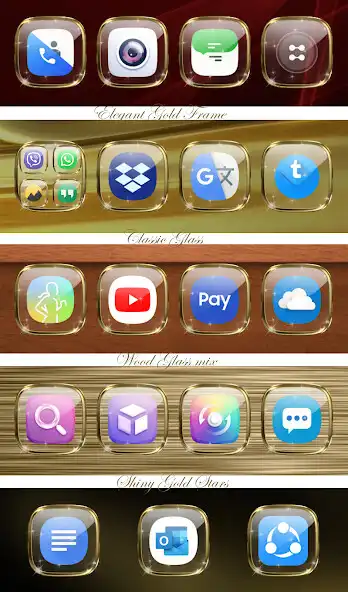 Play Theme Launcher - Glass Gold  and enjoy Theme Launcher - Glass Gold with UptoPlay