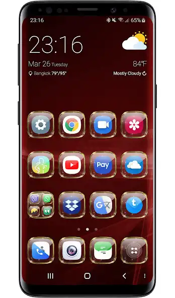 Play Theme Launcher - Glass Gold as an online game Theme Launcher - Glass Gold with UptoPlay