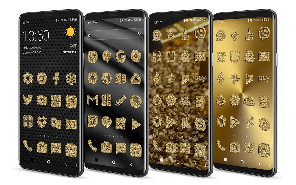 Play Theme Launcher - Gold Rocks  and enjoy Theme Launcher - Gold Rocks with UptoPlay