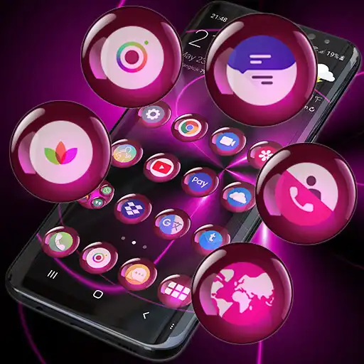 Play Theme Launcher - Spheres Pink APK