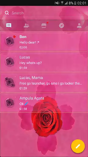 Play Theme rose pink cute GO SMS  and enjoy Theme rose pink cute GO SMS with UptoPlay