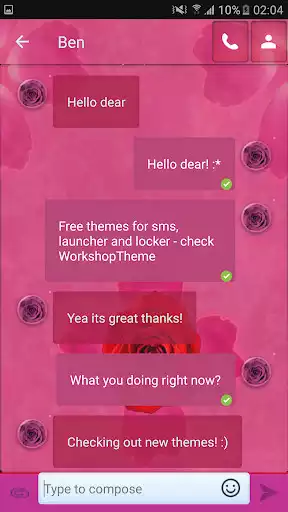 Play Theme rose pink cute GO SMS as an online game Theme rose pink cute GO SMS with UptoPlay