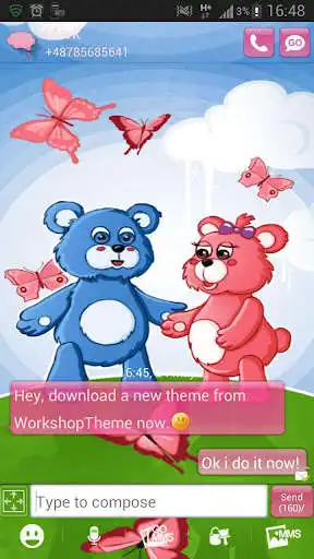 Play Theme Teddy Bears GO SMS Pro as an online game Theme Teddy Bears GO SMS Pro with UptoPlay