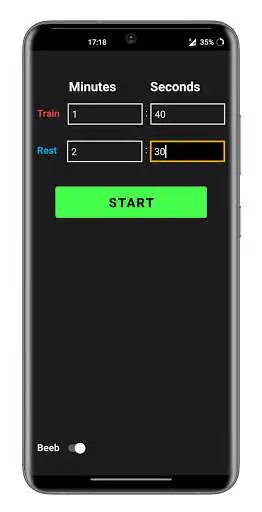 Play The simple tabata interval timer as an online game The simple tabata interval timer with UptoPlay