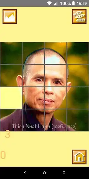 Play Thich Nhat Hanh Sliding Puzzle as an online game Thich Nhat Hanh Sliding Puzzle with UptoPlay