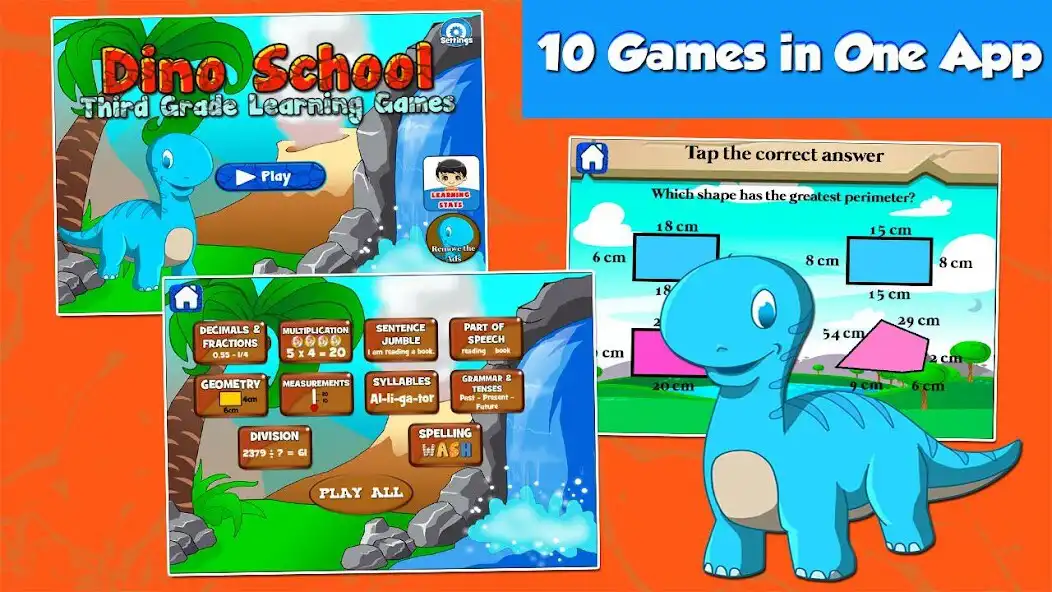 Play Third Grade Games with Dino  and enjoy Third Grade Games with Dino with UptoPlay