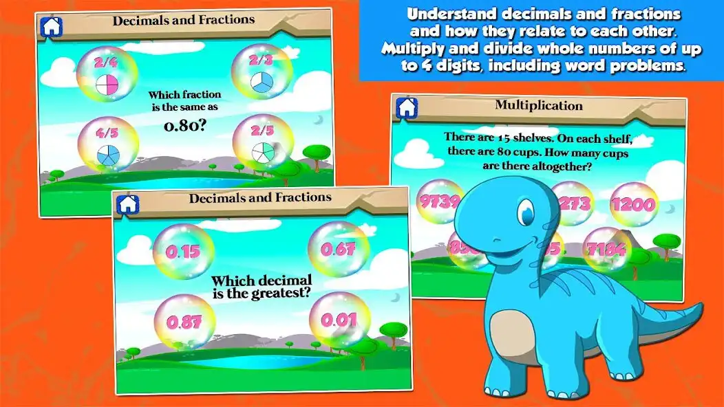 Play Third Grade Games with Dino as an online game Third Grade Games with Dino with UptoPlay